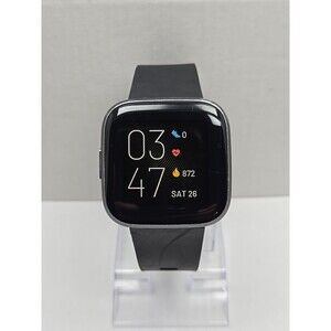Fitbit Versa 2 Smartwatch Gray Black 40mm Alexa WR50M Always On Display Works